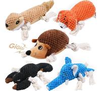 LEGEND SANDY Squeaky Dog Toys, Plush Toy for Small Dogs, 5 Pieces Stuffed Animal Puppy Toy with Tug of War Value Bundle, Puppy Chew Toy for Teething