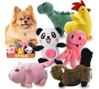 LEGEND SANDY Squeaky Plush Dog Toy 6 Pack for Puppy, Small Stuffed Puppy Chew Dog Toys Bulk with Squeakers, Cute Soft Pet Toy for Small Medium Size Dogs