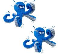 LEGEND SANDY Tough Dog Toys, Stuffed Chew Large Dog Toys to Keep Them Busy, Interactive Squeaky Tug of War Doggie Toy, Crinkle Blue Octopus (Blue Octopus 2p)