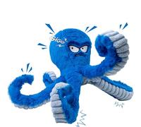 LEGEND SANDY Tough Dog Toys, Stuffed Chew Large Dog Toys to Keep Them Busy, Interactive Squeaky Tug of War Doggie Toy, Crinkle Blue Octopus