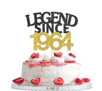 Legend Since 1964 Cake Topper,Cheers to 59 Years Old Happy Birthday Cake Topper for Men Women,Happy 59th Birthday Cake Topper Black Gold Glitter Cake Decoration Supplies