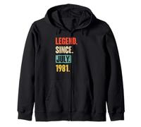 Legend Since July 1981 - Birthday 42nd Decoration Funny Zip Hoodie