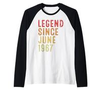 Legend Since June 1967 Vintage 1967 Birth Of Birthday Gifts Raglan Baseball Tee