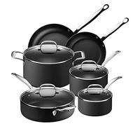 Legend Slick 10 pc Hard Anodized Nonstick Cookware - Next Gen Hard Anodized Aluminum & Steel Chef Grade Pots and Pans Set for Home - PFOA Free, Non-Toxic Non-Stick Surface - Oven & Dishwasher Safe