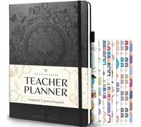 Legend Teacher Planner - Undated Lesson Plan Book for Teachers with Weekly & Monthly Calendars - Classroom Organization & School Year Planner - 21.5 x 28cm Hardcover (Black Debossed)