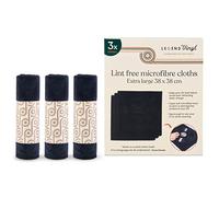 Legend Vinyl Pack of 3 Extra Large Anti-static Vinyl Record Cleaning Cloth - 38cm X 38cm Microfibre Cleaning Cloth - Lint Free - Perfect for Placing Your Vinyl on Whilst Cleaning