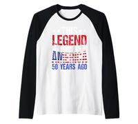 Legend was Born in America 50 Years Ago 50th Birthday Raglan Baseball Tee
