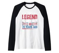 Legend was Born in United Kingdom 70 Years Ago 70th Birthday Raglan Baseball Tee