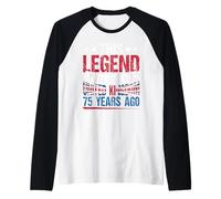 Legend was Born in United Kingdom 75 Years Ago 75th Birthday Raglan Baseball Tee
