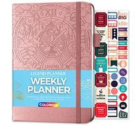Legend Weekly Colorful Planner 2nd Edition - Undated Life & Work Agenda Journal for Time Management, Goal Setting, Productivity, Tasks & To Do Lists - A5 size, Hardcover - Rose Gold Debossed
