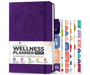 Legend Wellness Planner & Food Journal Pocket - Daily Health Journal with Exercise & Weight Loss Tracker - Nutrition Diary, 6 Months (Purple)
