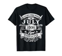 Legend Were Born in July 1991 Vintage 34th Birthday Men Boys T-Shirt