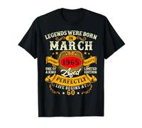 Legend Were Born in March 1965 Vintage 60th Birthday Men Dad T-Shirt