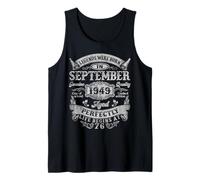 Legend Were Born In September 1949 Vintage 76th Birthday Men Tank Top