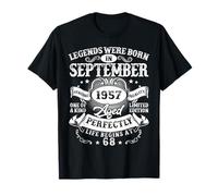 Legend Were Born in September 1957 Vintage 68th Birthday Men T-Shirt