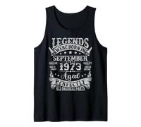 Legend Were Born in September 1973 Vintage 52nd Birthday Men Tank Top