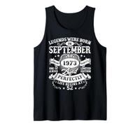 Legend Were Born in September 1973 Vintage 52nd Birthday Men Tank Top