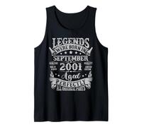 Legend Were Born in September 2001 Vintage 24th Birthday Men Tank Top