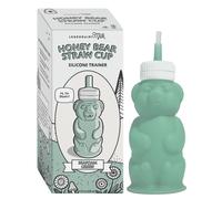 Legendairy Milk Honey Bear Straw Cup Silicone for Babies Green 8 oz. Dishwasher Safe Baby Straw Cup Food Grade Silicone Honeybear Sippy Cup for Age