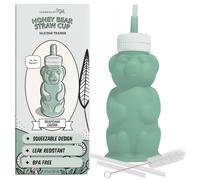 Legendairy Milk NEW V2 Honey Bear Straw Cup Silicone for Baby (Green), 8 oz. Dishwasher Safe, Food Grade Silicone, Honey Bear Sippy Mug for Months Ages 4 and Up