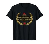 Legendarius Canadiensis Shirt Vintage Canadian Pride Value Graphic T-Shirt, Men, Black, S
