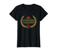 Legendarius Canadiensis Shirt Vintage Canadian Pride Value Graphic T-Shirt, Women, Black, M
