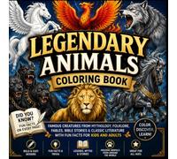 LEGENDARY ANIMALS COLORING BOOK: Famous Creatures from Mythology, Folklore, Fables, Bible Stories & Classic Literature with Fun Facts for Kids and Adults