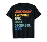 Legendary Awesome Epic Since December 1977 Birthday Vintage T-Shirt