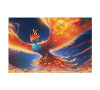 Legendary Blue Phoenixes Puzzle Adults And Teenagers 1000 Pieces Wooden Jigsaw Educational Game Toy Family Decoration （75×50cm）