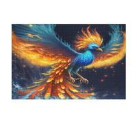 Legendary Blue Phoenixes Wooden Puzzles Jigsaw Puzzle 1000 Pieces for Adults Creative Difficult Challenging Game （75×50cm）