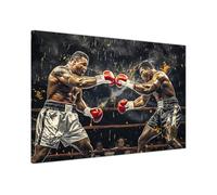 Legendary Boxing Match Canvas Wall Art Prints Posters - Framed Modern Decor for Living Room, Bedroom, Hallway, Office Large (76 x 51 cm - 30" x 20" inch)