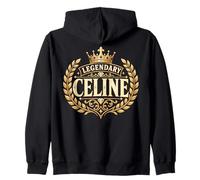 Legendary Celine Royal Crown Crest Name Graphic Custom Regal Zip Hoodie