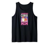 Legendary Corgi Mom 70s Retro Style Dog Love Tank Top