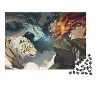 Legendary Creatures Battle Jigsaw Puzzle for Adults, 1000 Pieces, 38x26cm/1000pcs, Relaxing Indoor Activity, Family Time And Puzzle Lovers