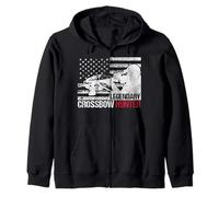 Legendary Crossbow Hunter American Flag Hunting Zip Hoodie