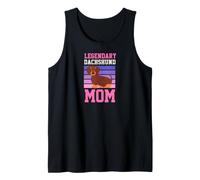 Legendary Dachshund Mom 70s Retro Style Dog Love Tank Top