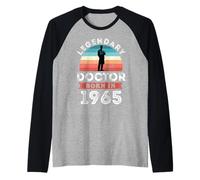Legendary Doctor Born in 1965, 60th Birthday Men's Raglan Baseball Tee