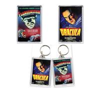 Legendary Dracula and Frankenstein Classic Movie Fan Set X2 Magnets and Keyring