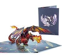 Legendary Dragon,WOW Greeting Pop Up 3D Card For All Occasions,Birthday, Love, Christmas, Goodluck, Congrats, Get Well,Handcrafted With Love,Proud USA Brand (Inferno Dragon)