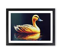 Legendary Duck Framed Print | A3 Black Framed Wall Art | Ready to Hang | Modern Animal Picture | Living Room Bedroom Lounge Office