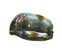 Legendary Fairy Tale Castle03 Print Elastic Headbands for Women Sports Head Wrap Unisex Sweatbands,for Workout Yoga Running