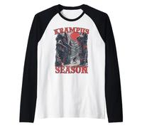 Legendary Figure Krampus | Krampuslauf Perchten mask | Raglan Baseball Tee