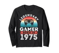 Legendary Gamer Born 1975 50th Birthday Gifts Gaming Long Sleeve T-Shirt