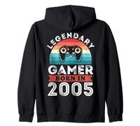 Legendary Gamer born 2005 20th Birthday Gifts Gaming Zip Hoodie