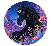 Legendary Horse 1000 Pieces A Galloping Horse Jigsaw Puzzle Round DIY Unique Puzzle Games 1000pcs (67.5x67.5cm)