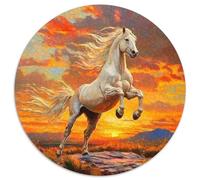 Legendary Horse 1000 Pieces A Galloping Horse Jigsaw Puzzle Round Puzzles DIY Irregular 1000pcs (67.5x67.5cm)