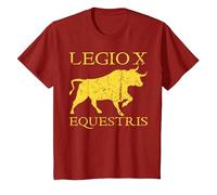 Legendary Legio X Equestris SPQR Ancient Rome T-Shirt, Youth, Cranberry Red, X-Small