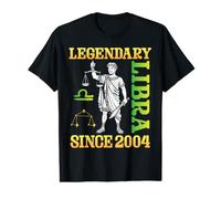 Legendary Libra Since 2004 Happy Birthday 22 Years Old Boys Value Graphic T-Shirt