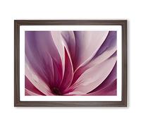 Legendary Modern Flower Art Abstract Framed Print | A2 Walnut Framed Wall Art | Ready to Hang | Abstract Floral Picture | Living Room Bedroom Lounge Office