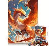 Legendary Phoenix Creature Adults 1000 Piece Jigsaw Puzzle Unwind Game Clear Tone Enjoyable Challenge Unique Gift (38x52cm)